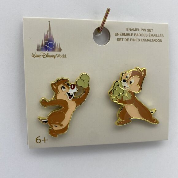 Loungefly Walt Disney World Pin Chip 'N Dale & Popcorn 50th Anniversary 2 Pins - Picture 5 of 7